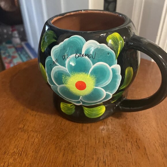 Mexican Calavera Handmade Mug, 10 oz, Made in Mexico - Signed - Picture 3 of 7